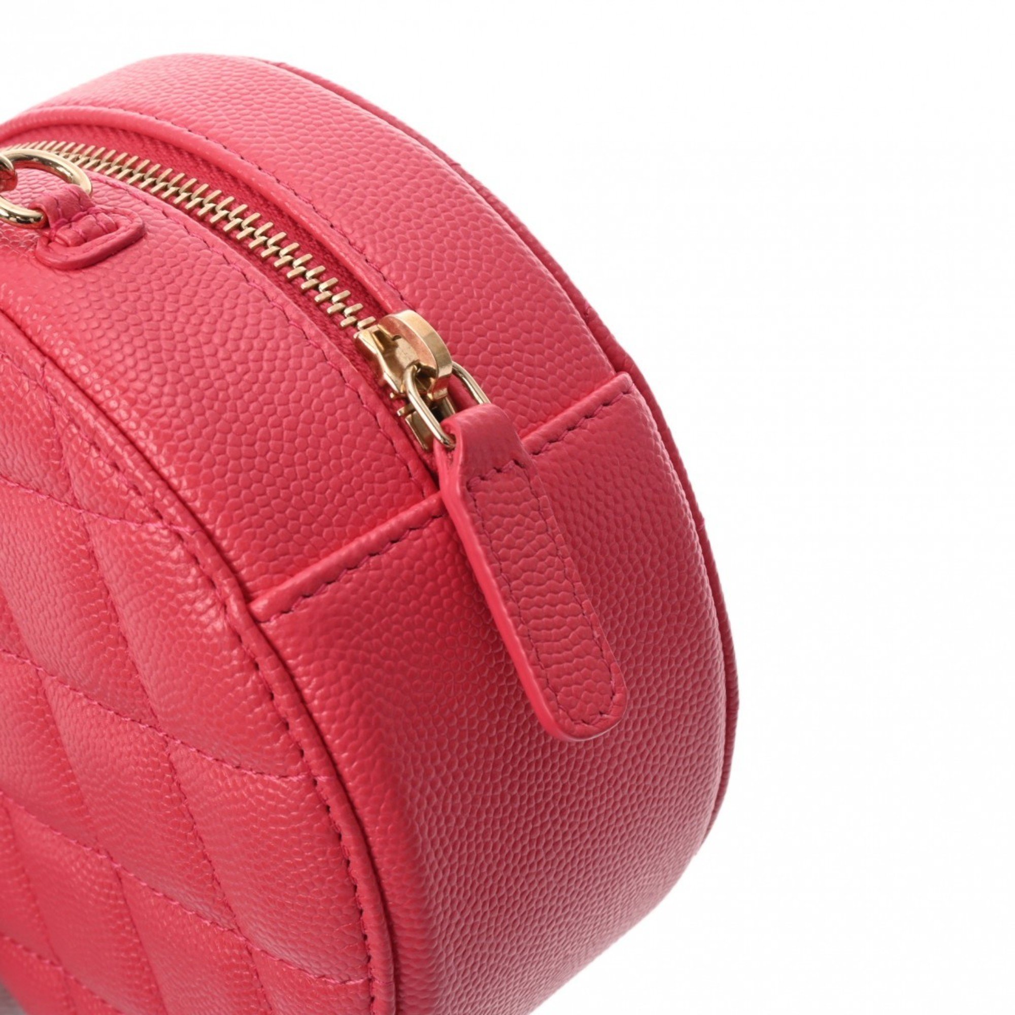 CHANEL Chanel Round Chain Shoulder Pink AP1805 Women's Caviar Skin Bag