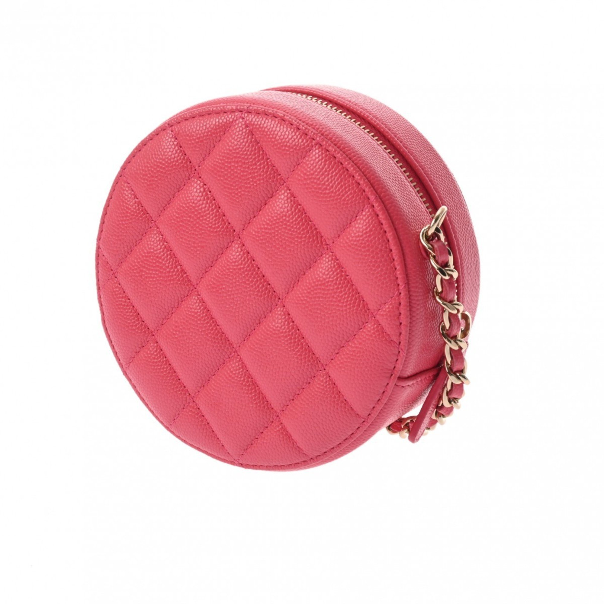 CHANEL Chanel Round Chain Shoulder Pink AP1805 Women's Caviar Skin Bag