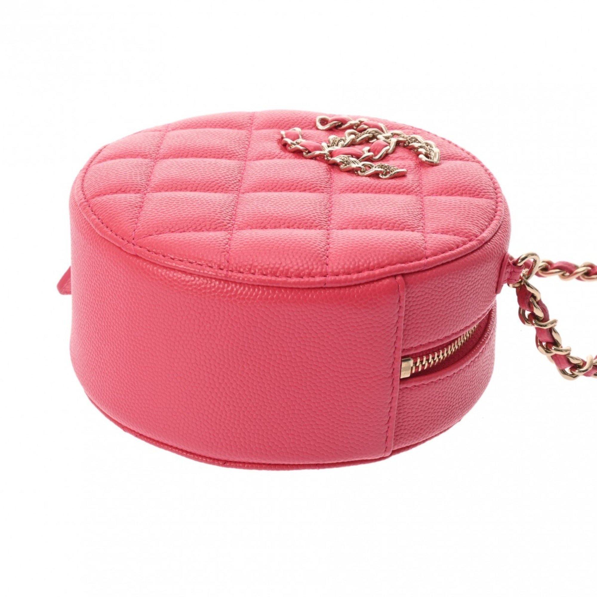 CHANEL Chanel Round Chain Shoulder Pink AP1805 Women's Caviar Skin Bag