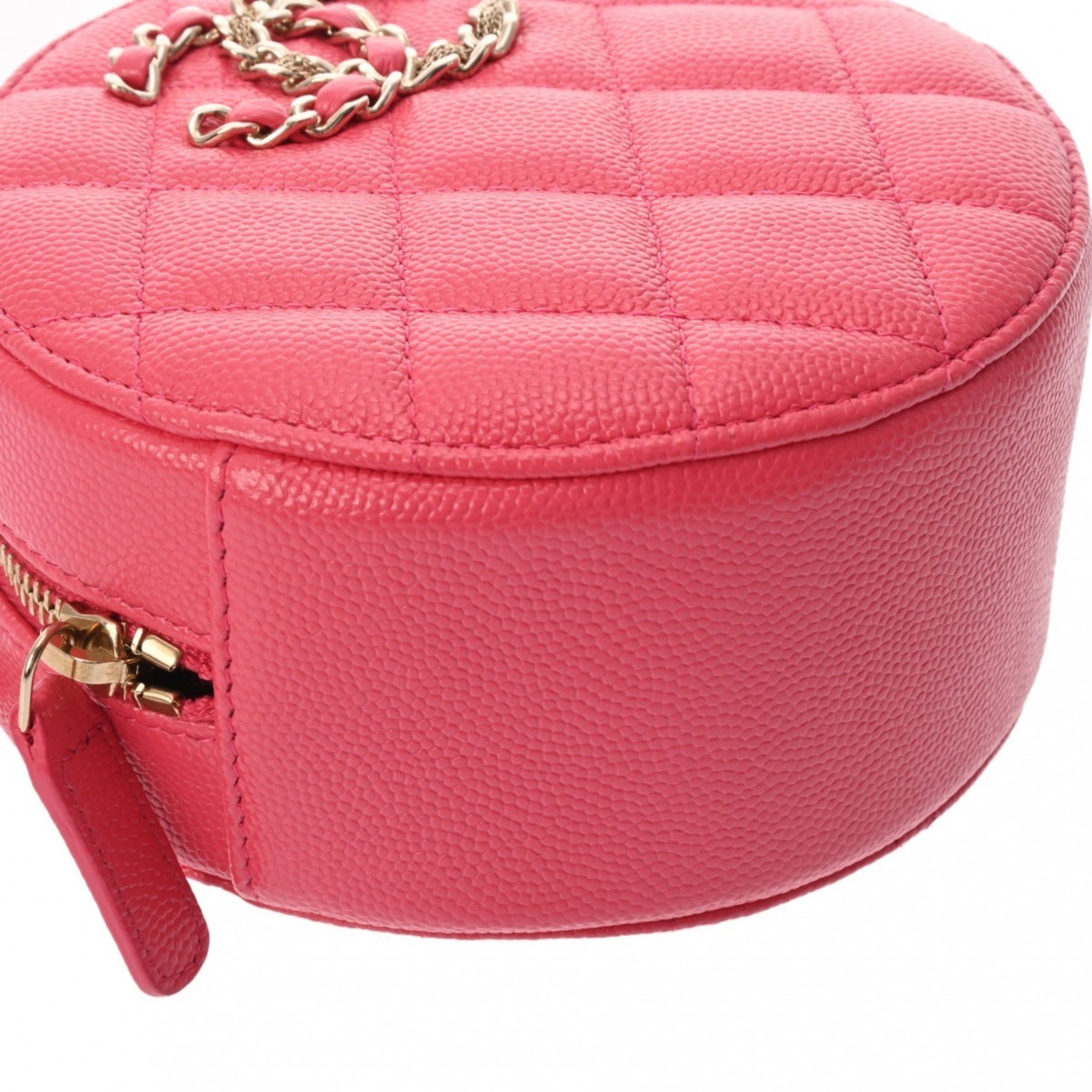 CHANEL Chanel Round Chain Shoulder Pink AP1805 Women's Caviar Skin Bag