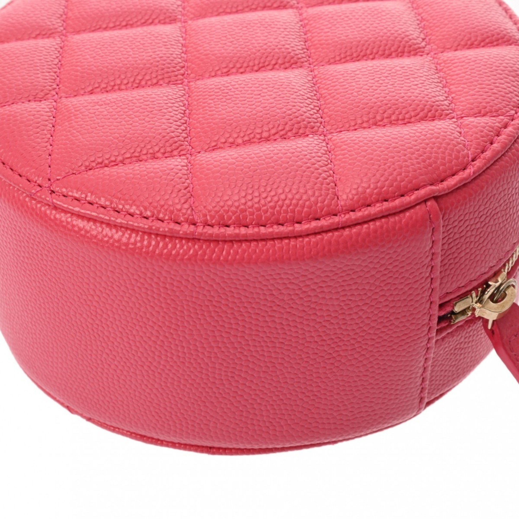 CHANEL Chanel Round Chain Shoulder Pink AP1805 Women's Caviar Skin Bag