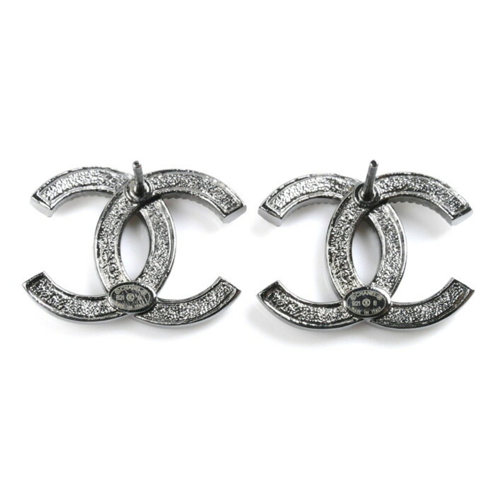 CHANEL Metal Coco Mark Rhinestone Earrings for Women