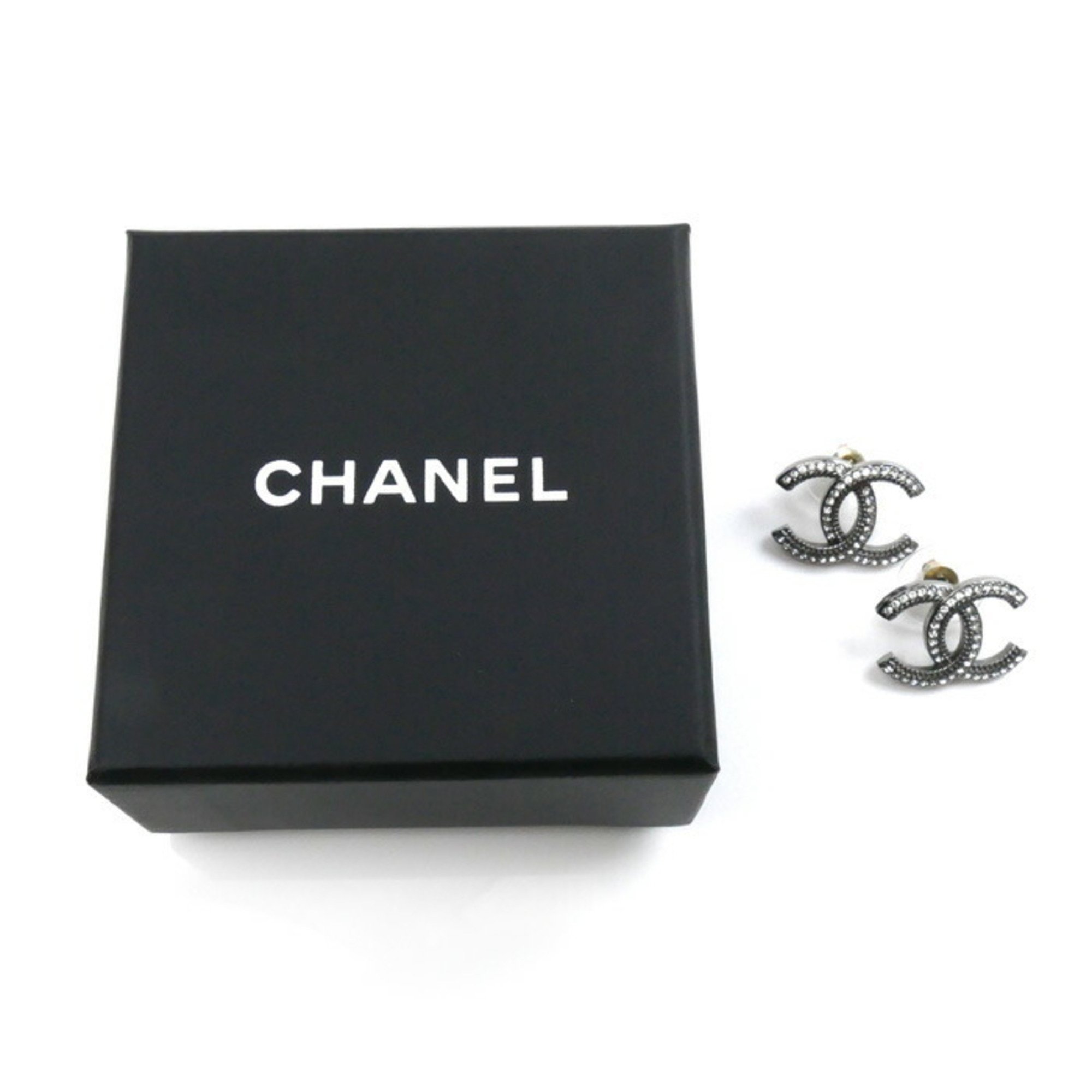 CHANEL Metal Coco Mark Rhinestone Earrings for Women