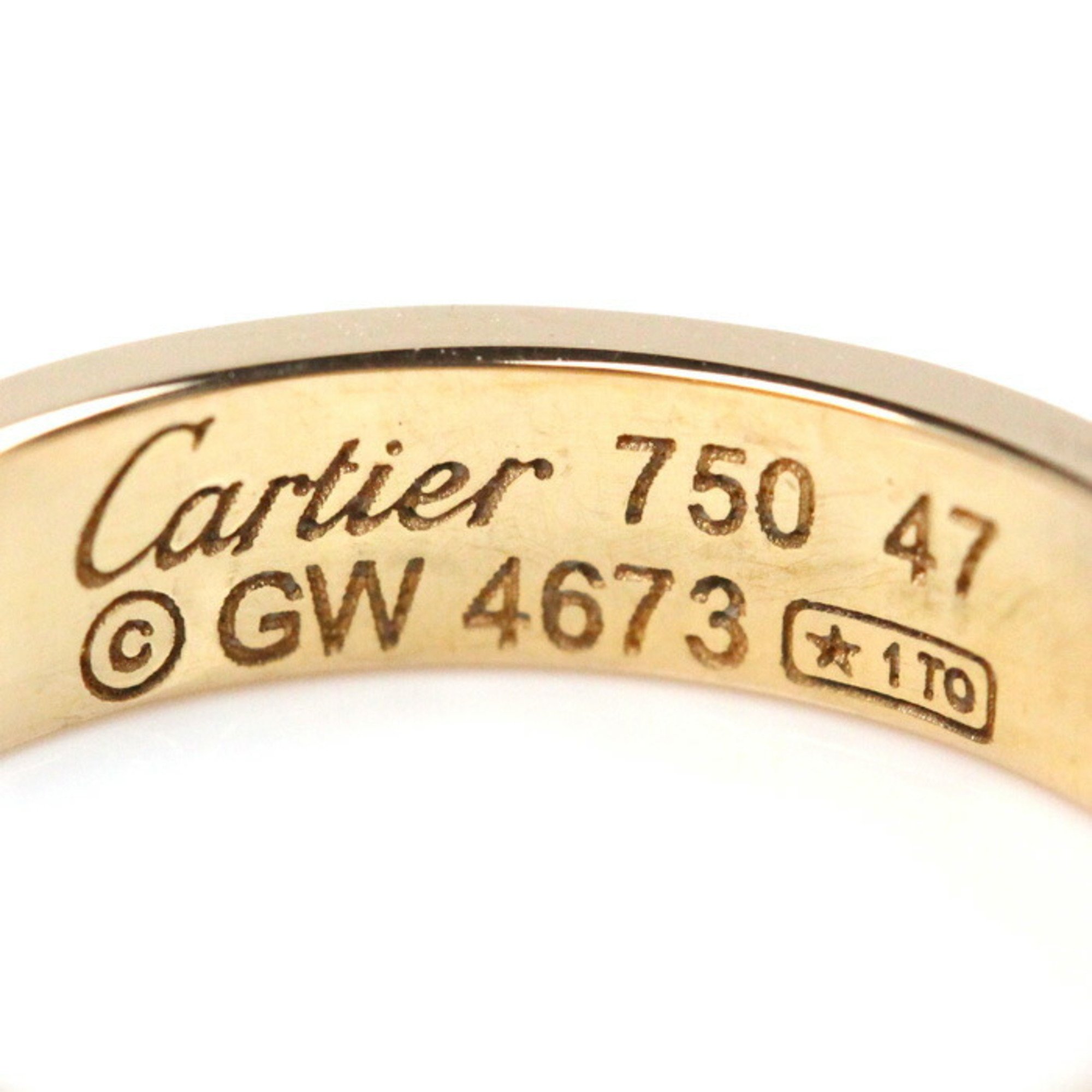 CARTIER K18PG Pink Gold Love Ring, Size 7, 47, 3.3g, Women's