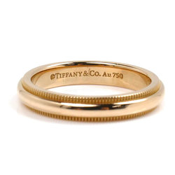 TIFFANY&Co. Tiffany K18PG Pink Gold Milgrain Ring, Size 7.5, 3.9g, Women's