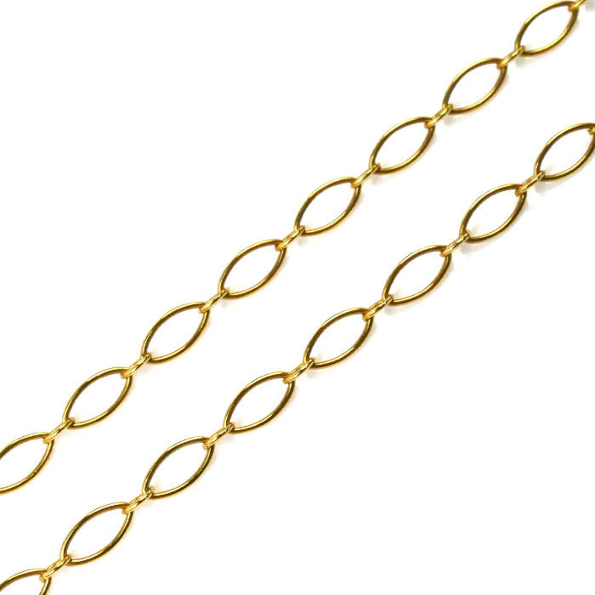 TIFFANY&Co. Tiffany K18YG Yellow Gold Oval Link Chain Necklace 2.8g 46cm Unisex