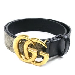 GUCCI GG Supreme Canvas Belt Black Khaki 625839 Women's