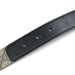 GUCCI GG Supreme Canvas Belt Black Khaki 625839 Women's