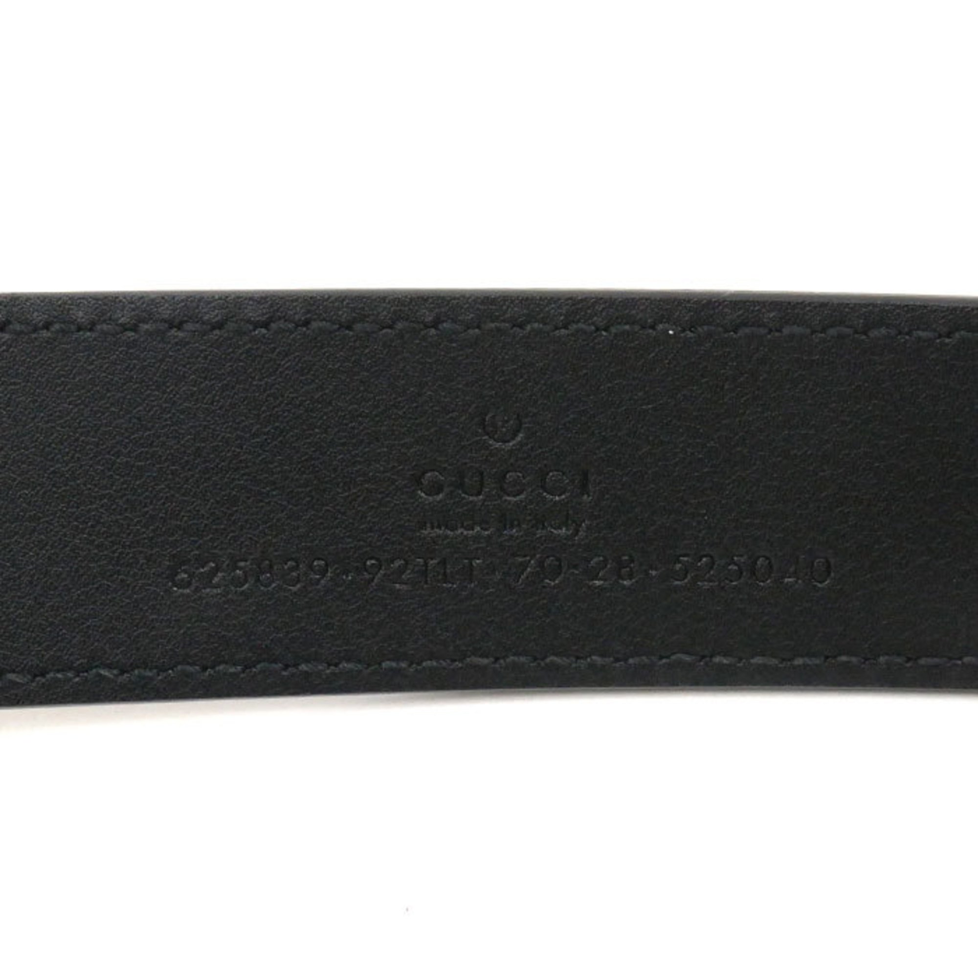 GUCCI GG Supreme Canvas Belt Black Khaki 625839 Women's