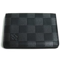 LOUIS VUITTON Louis Vuitton Organizer de Poche Card Case Damier Infini Black Silver N60183 Men's