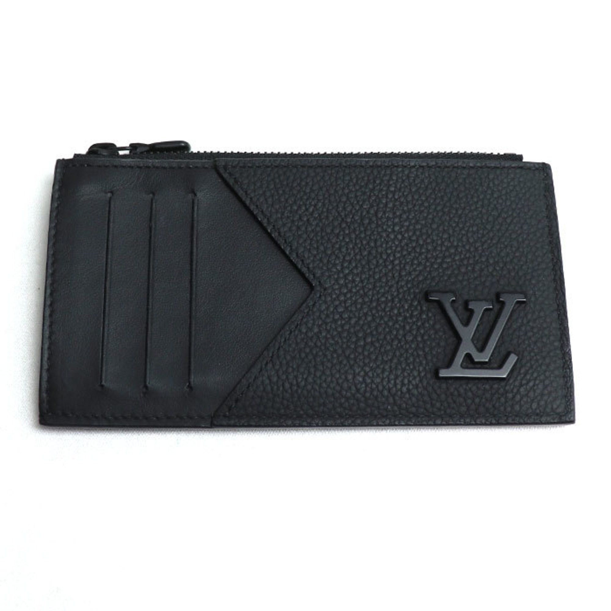 LOUIS VUITTON Louis Vuitton Coin Card Holder Case LV Aerogram Black M82068 Men's