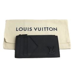 LOUIS VUITTON Louis Vuitton Coin Card Holder Case LV Aerogram Black M82068 Men's