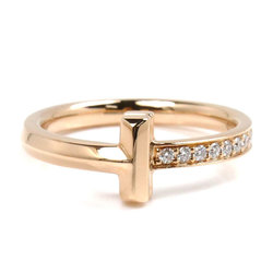 TIFFANY&Co. Tiffany K18PG Pink Gold T-One Narrow Ring Diamond Size 12 4.1g Women's