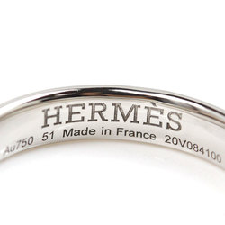 HERMES Hermes K18WG White Gold Hercules Ring Diamond Size 10.5 51 3.3g Women's