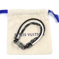 LOUIS VUITTON Louis Vuitton Damier Canvas Leather Metal Bracelet LV Treble MP190D Unisex