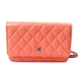 CHANEL Timeless Classic Chain Wallet Shoulder Bag Salmon Pink AP0250 Women's