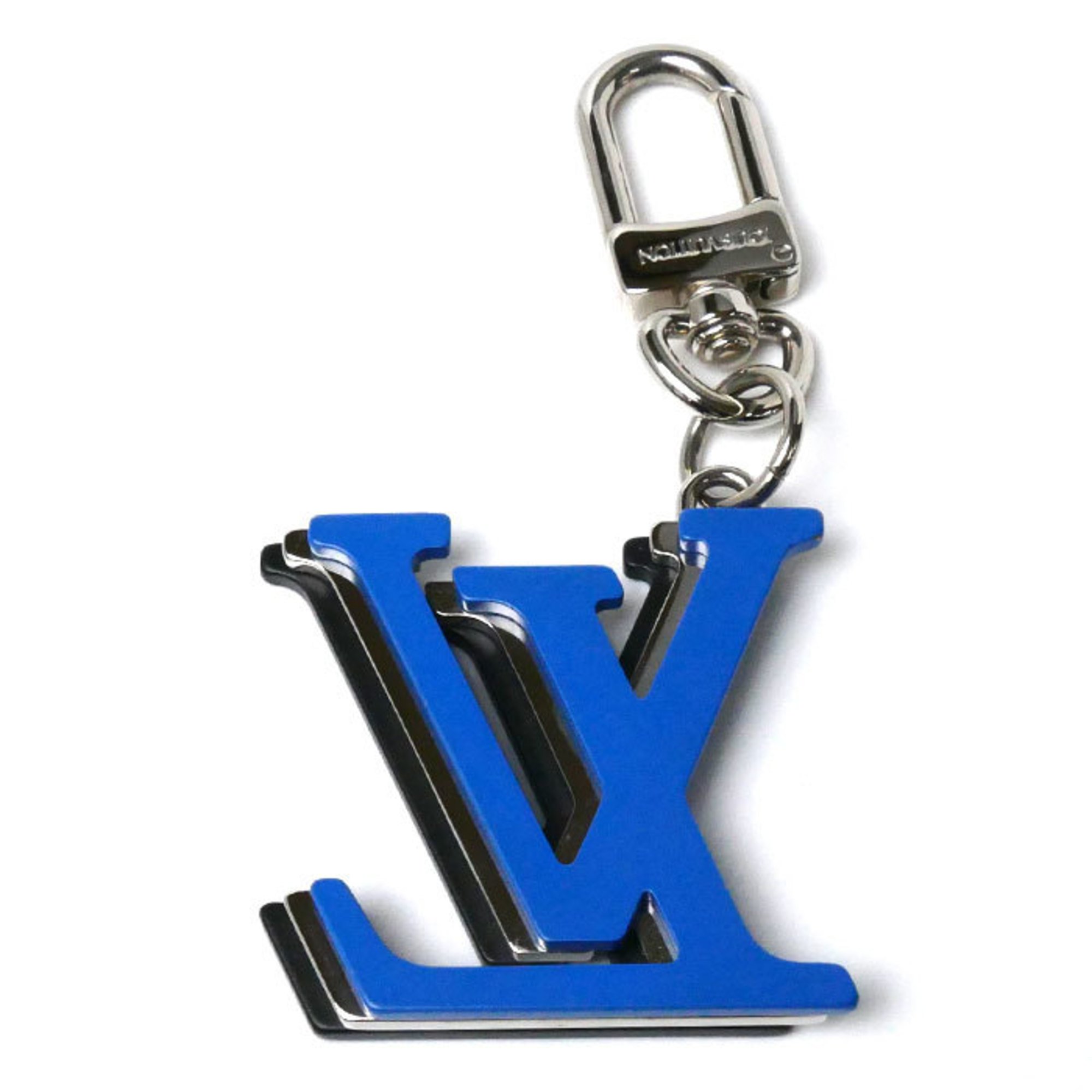 LOUIS VUITTON Louis Vuitton Bijoux Sac LV Optic Keychain Black Blue MP3336 Bag Charm Unisex