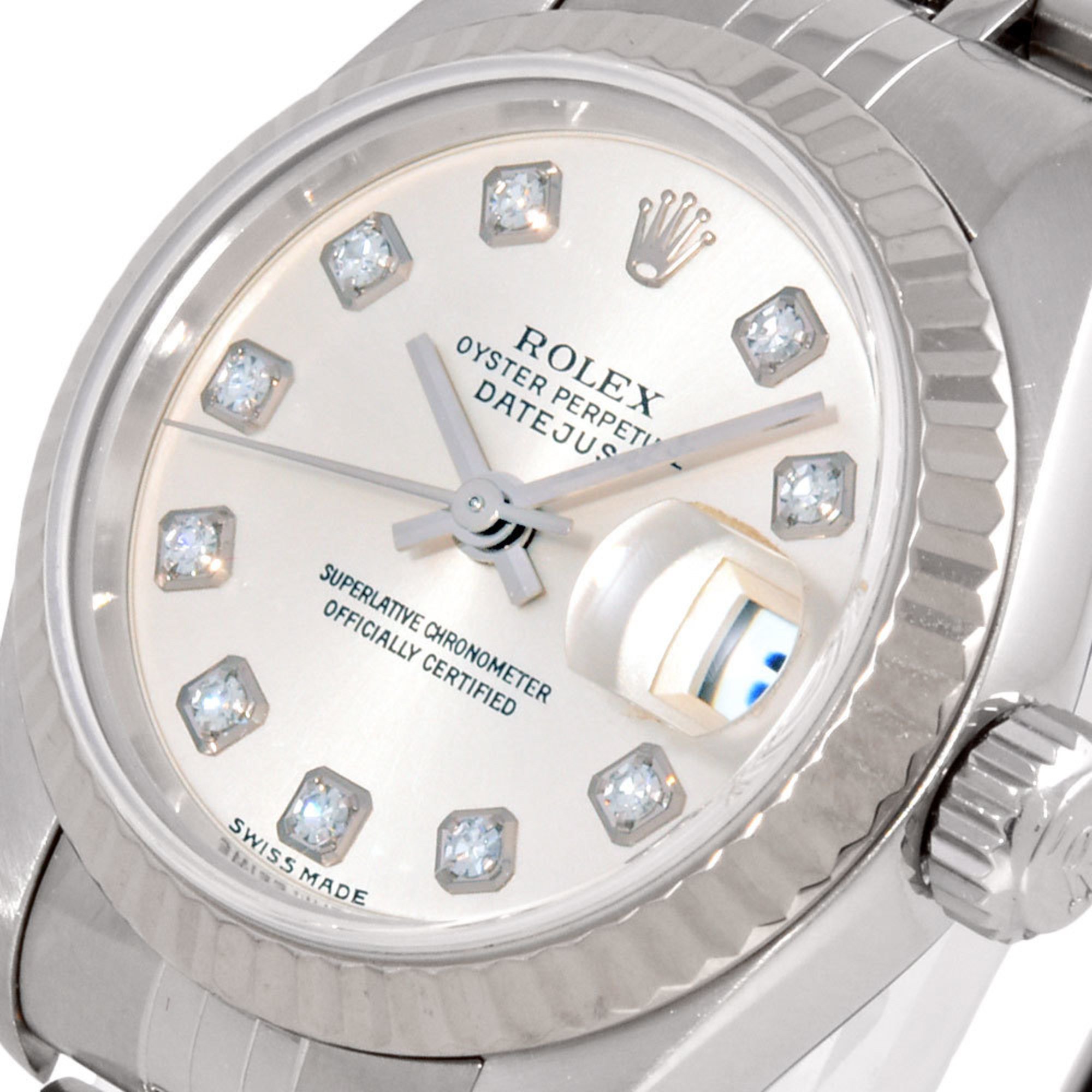 Rolex ROLEX 79174G Datejust Y series (manufactured in 2002) Automatic watch, silver dial, 10P diamonds, WG x SS, ladies'