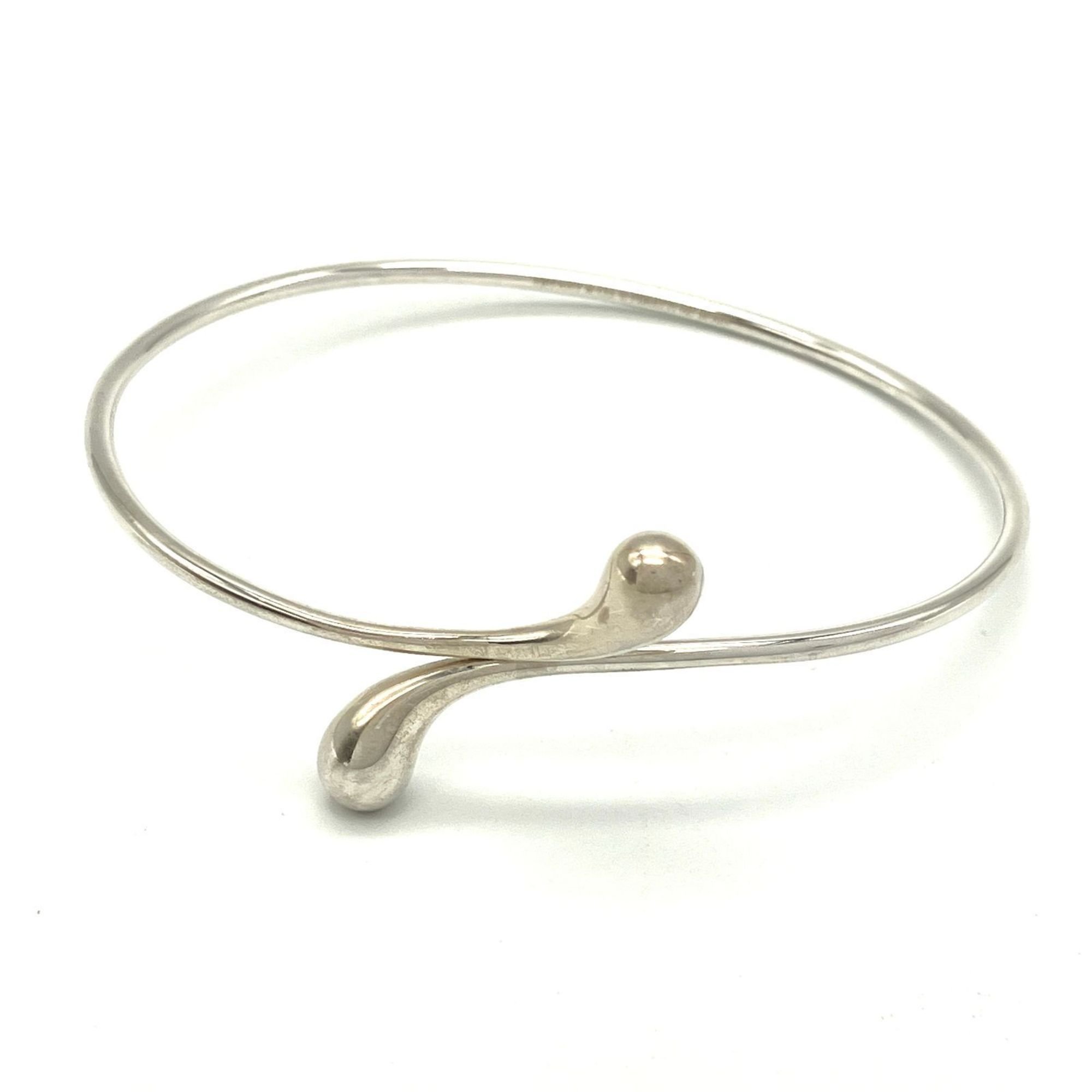 Tiffany & Co. Double Teardrop Bangle Bracelet Silver SV925 16.5cm Elsa Peretti Old