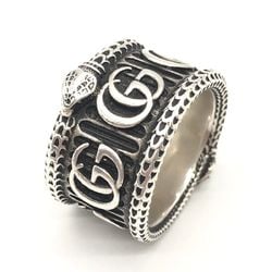 GUCCI Double G Marmont Snake Wide Ring Silver SV925 Size 12