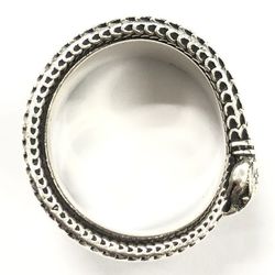 GUCCI Double G Marmont Snake Wide Ring Silver SV925 Size 12