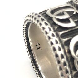 GUCCI Double G Marmont Snake Wide Ring Silver SV925 Size 12