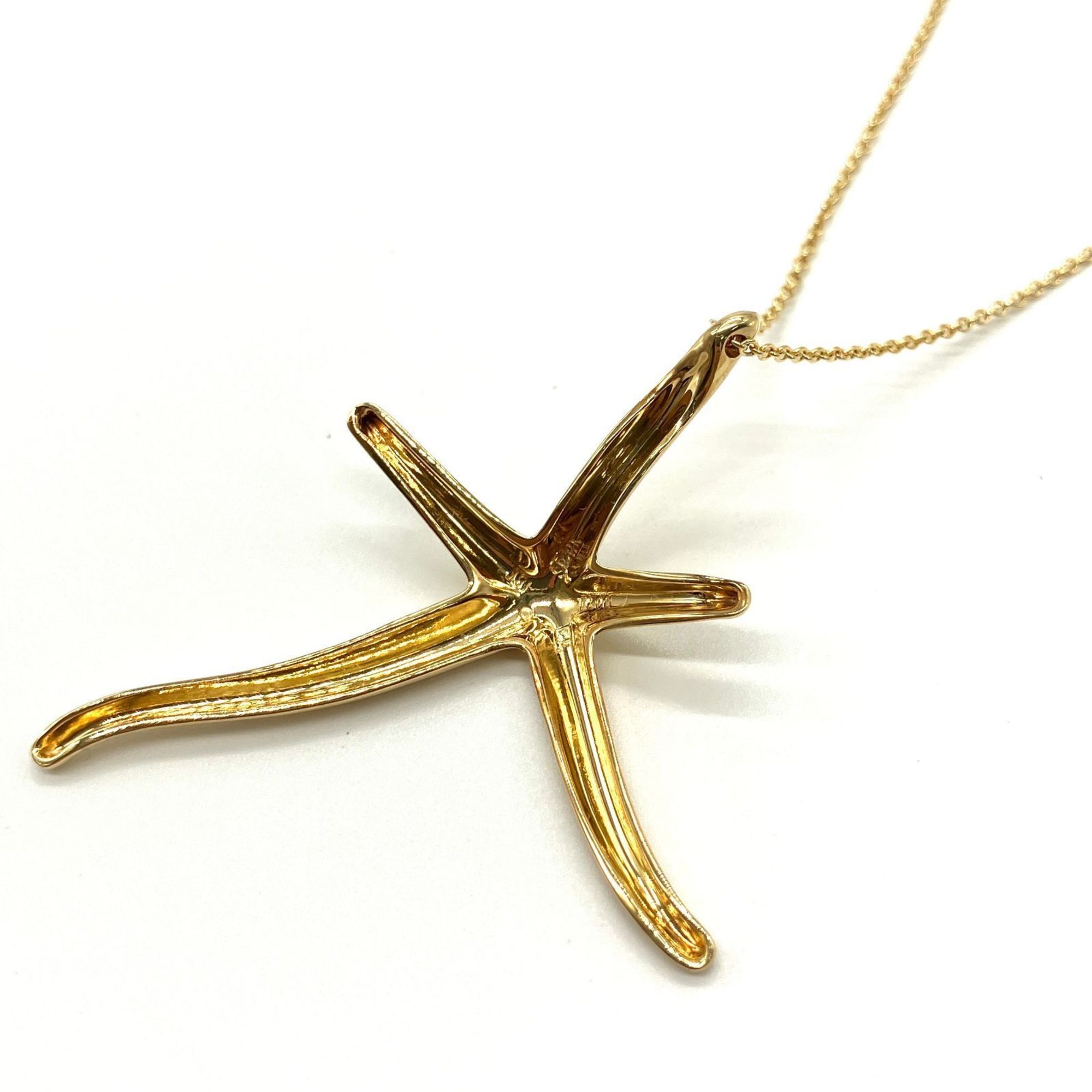 Tiffany & Co. Starfish Necklace Yellow Gold K18YG 40cm Elsa Peretti Old