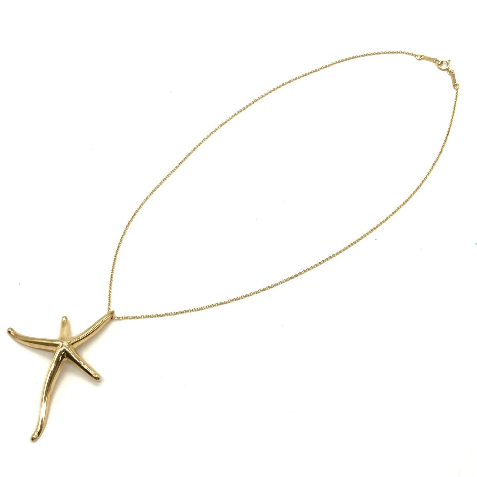 Tiffany & Co. Starfish Necklace Yellow Gold K18YG 40cm Elsa Peretti Old