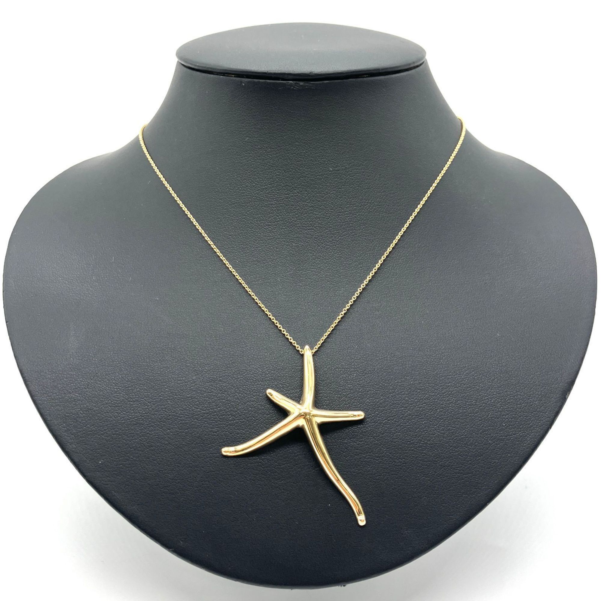 Tiffany & Co. Starfish Necklace Yellow Gold K18YG 40cm Elsa Peretti Old