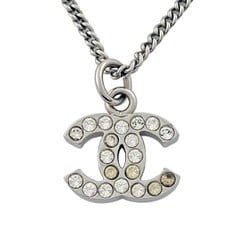 CHANEL Coco Mark Necklace Metal Rhinestone B10V Women's