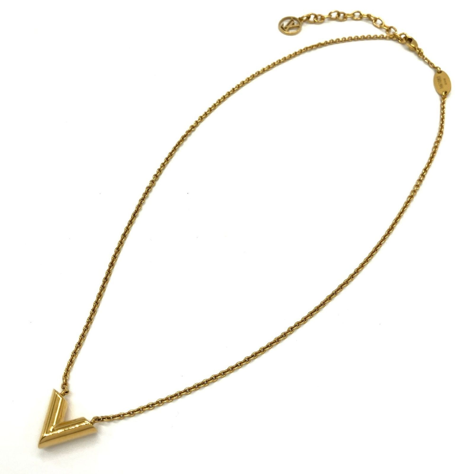 LOUIS VUITTON Louis Vuitton Necklace Essential V Gold GP 42cm M61083