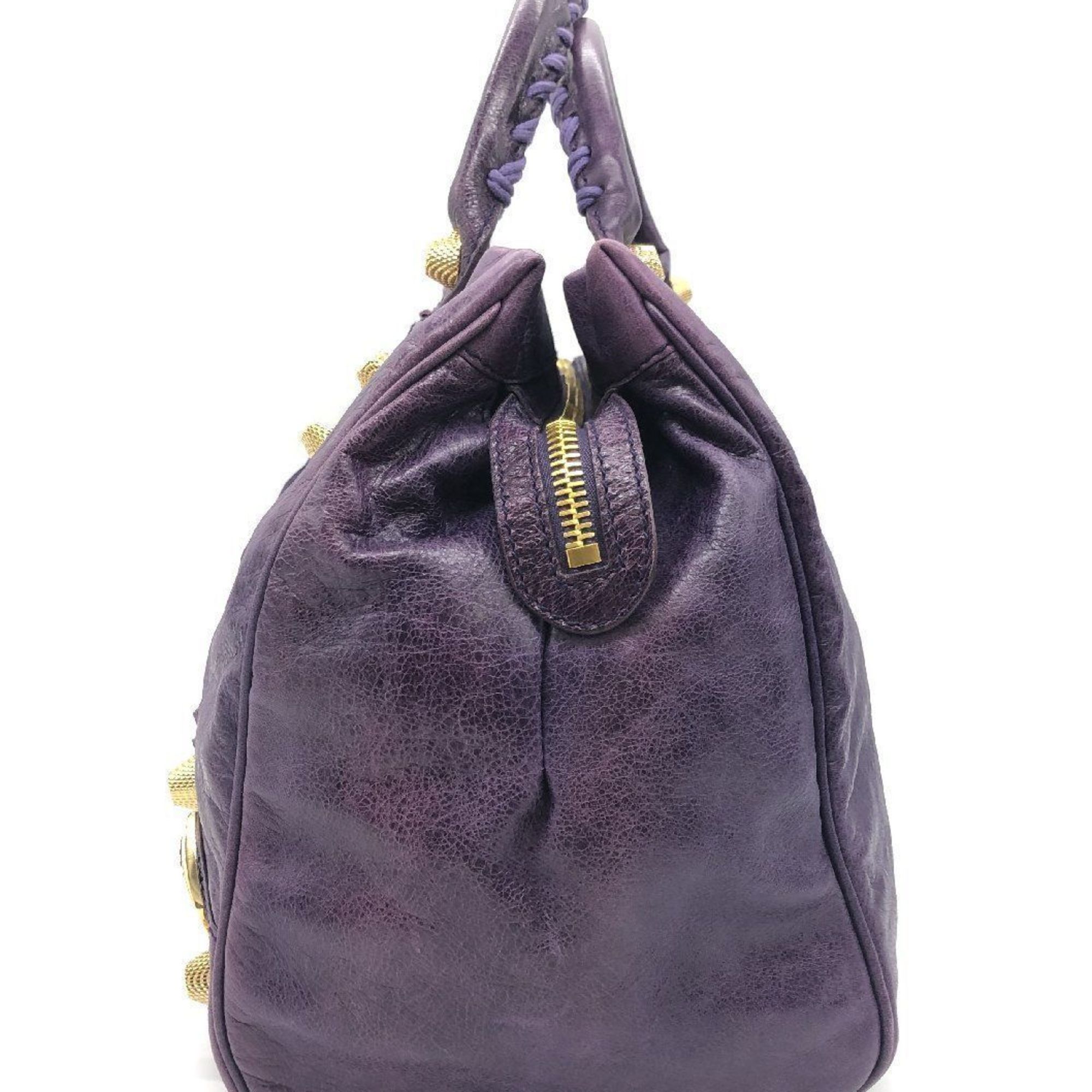 BALENCIAGA Editor's Bag The Giant Midday 207806 Tote Leather Purple