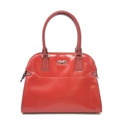 Salvatore Ferragamo Handbag Gancini Calf Leather EZ-21 C814 Red