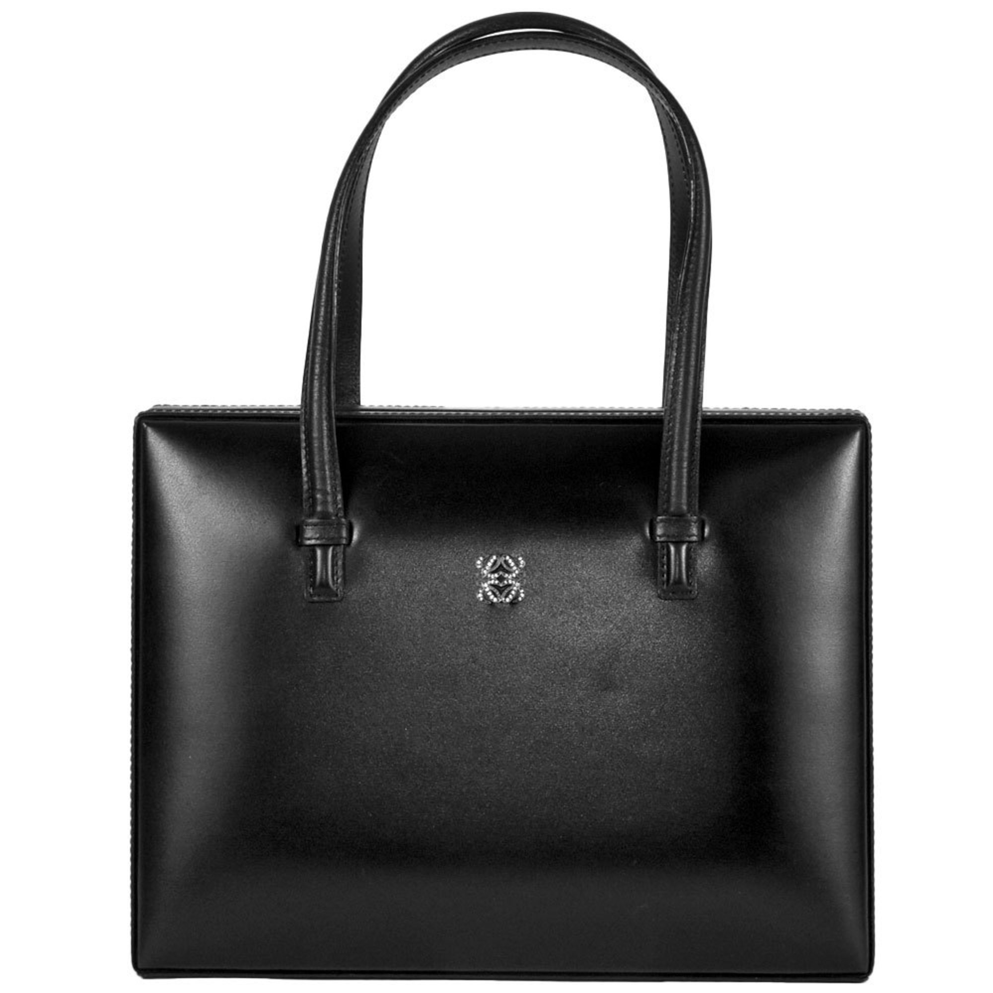 LOEWE Handbag Leather Black Square Women's