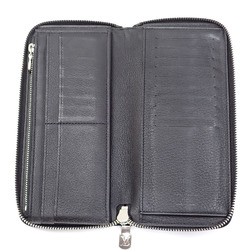 Louis Vuitton Round Long Wallet Zipper Vertical Men's M58412 Noir with Initials C2230704