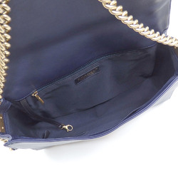 Chanel Chain Shoulder Bag Boy Women's Navy Blue Leather Coco Mark