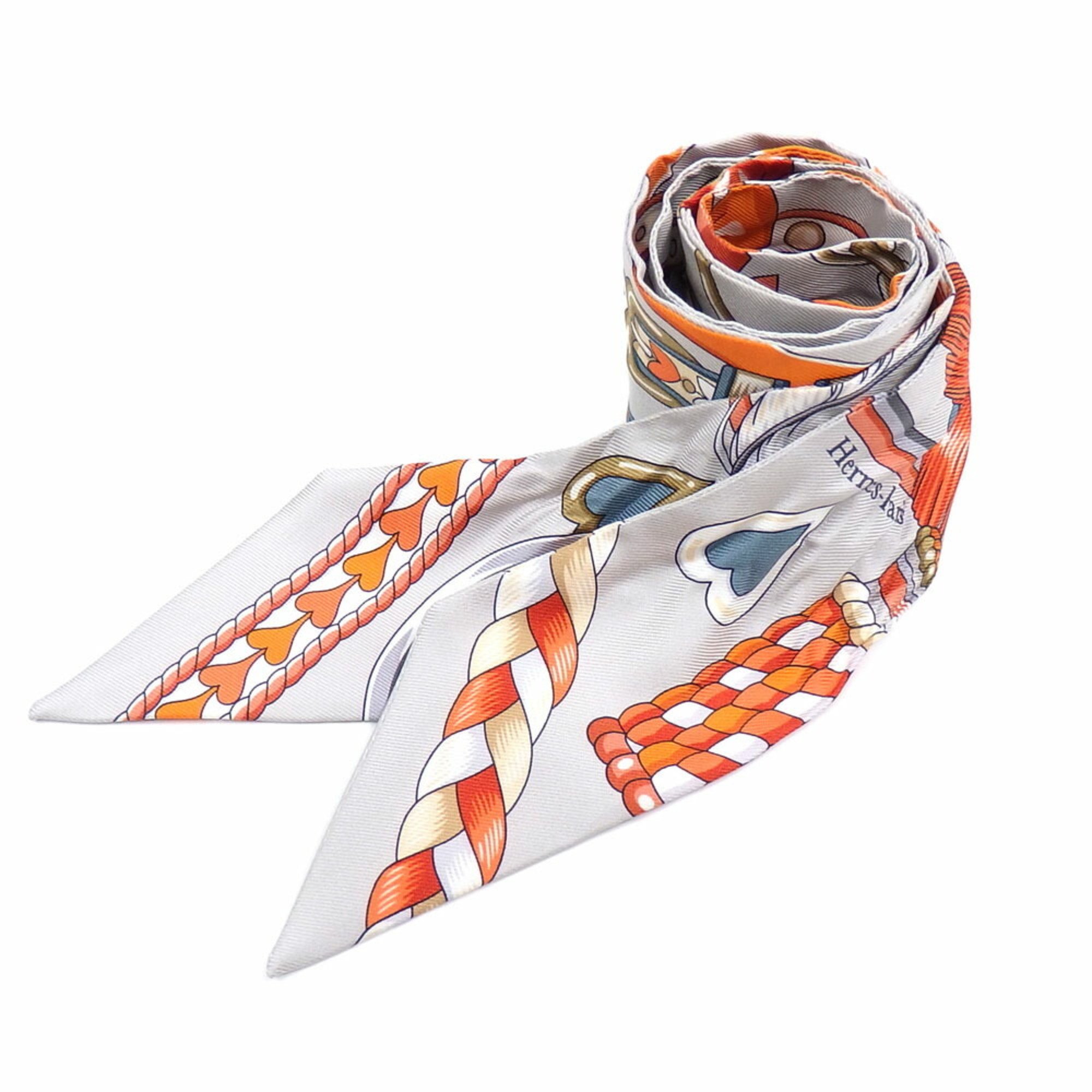 Hermes Scarf Muffler Twilly Women's Silk Multicolor