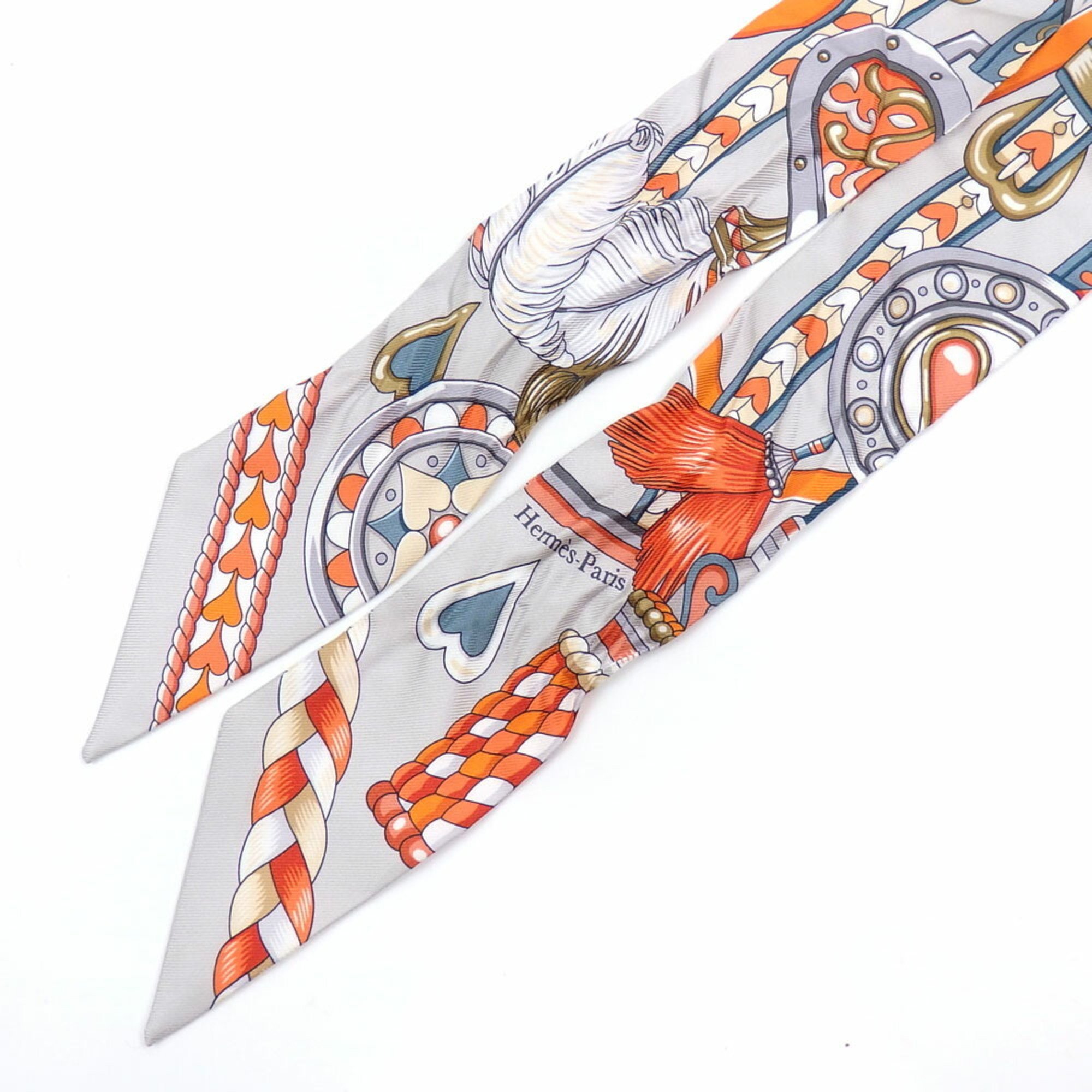 Hermes Scarf Muffler Twilly Women's Silk Multicolor