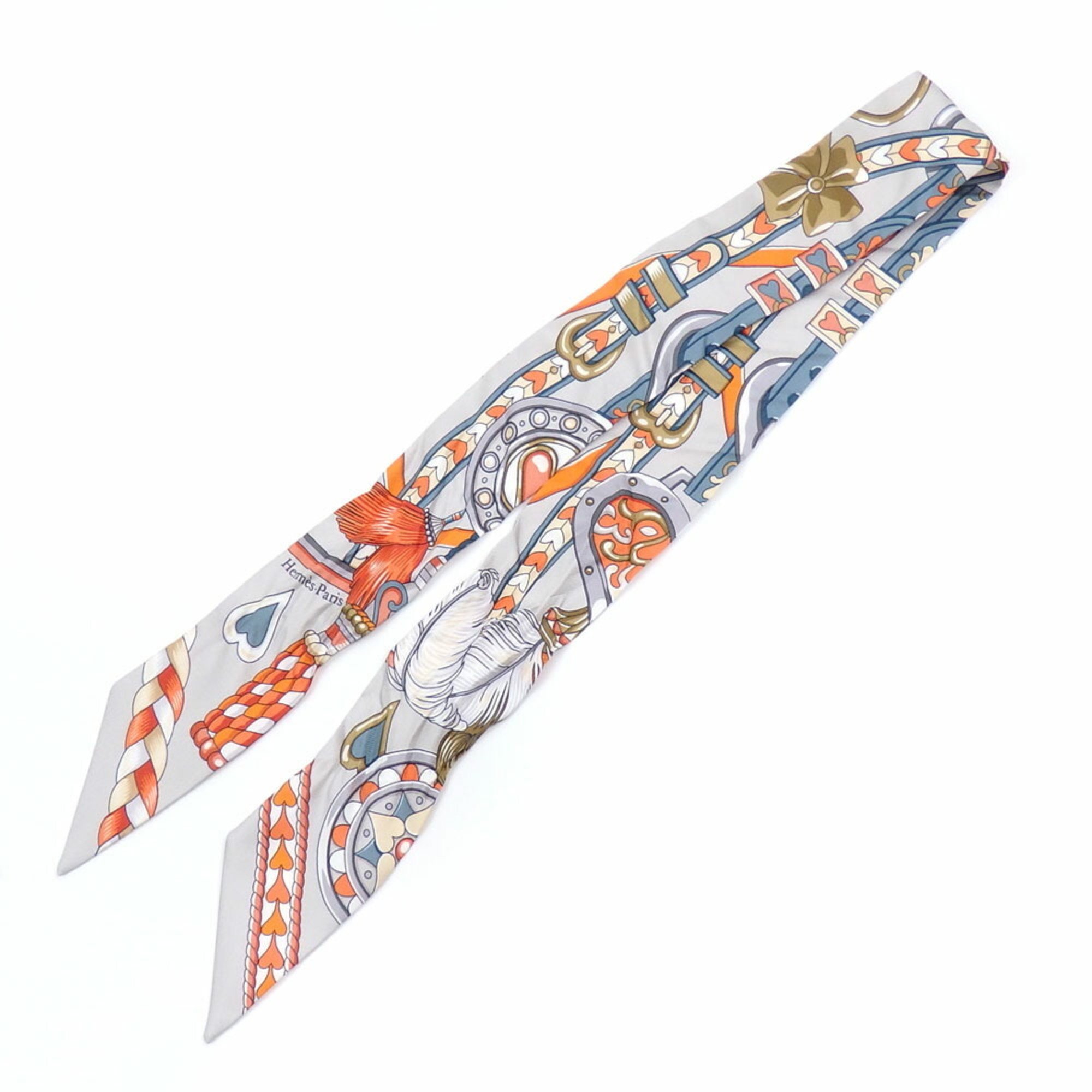 Hermes Scarf Muffler Twilly Women's Silk Multicolor