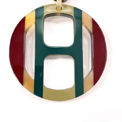 HERMES H Equipe Necklace Buffalo Horn Green Women's