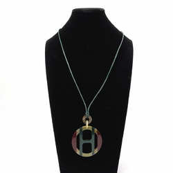 HERMES H Equipe Necklace Buffalo Horn Green Women's