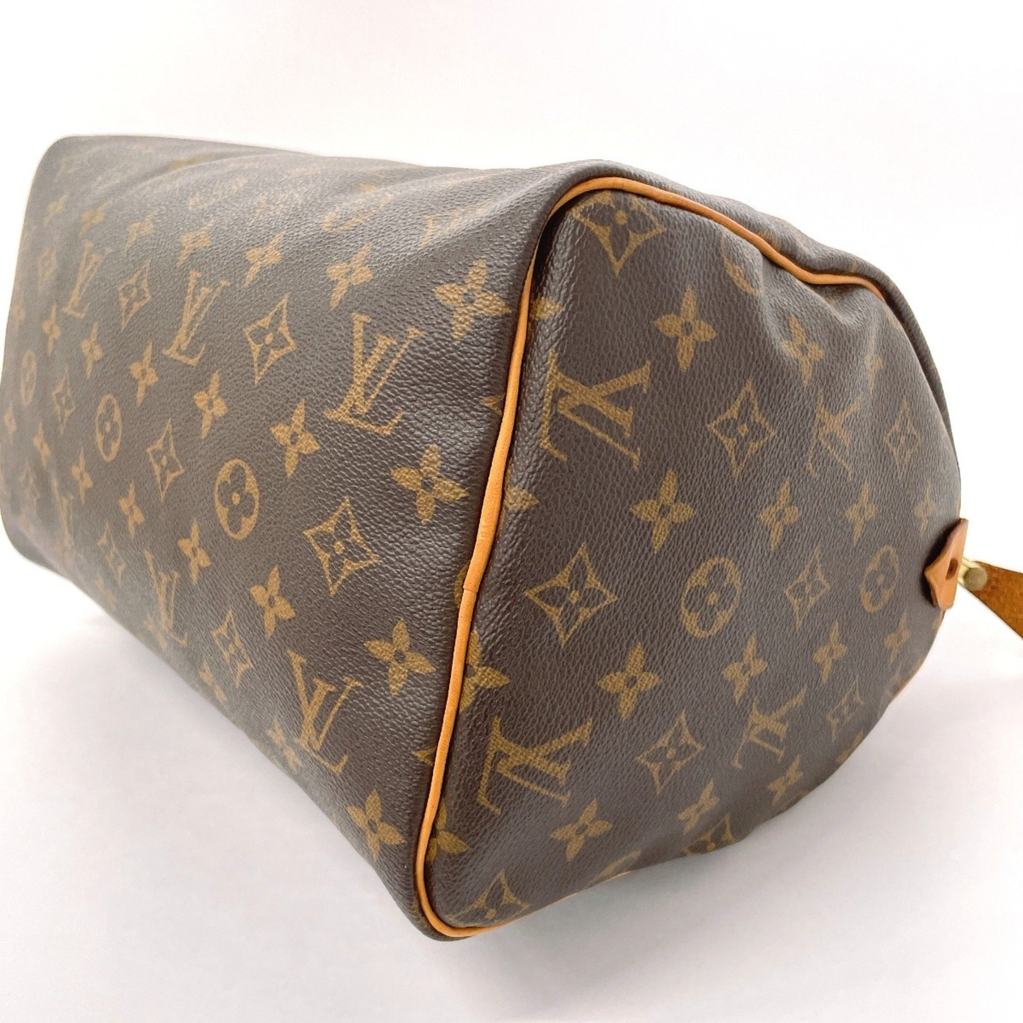 LOUIS VUITTON Speedy 30 M41526 Handbag Monogram Canvas/Nubuck Leather Brown Women's