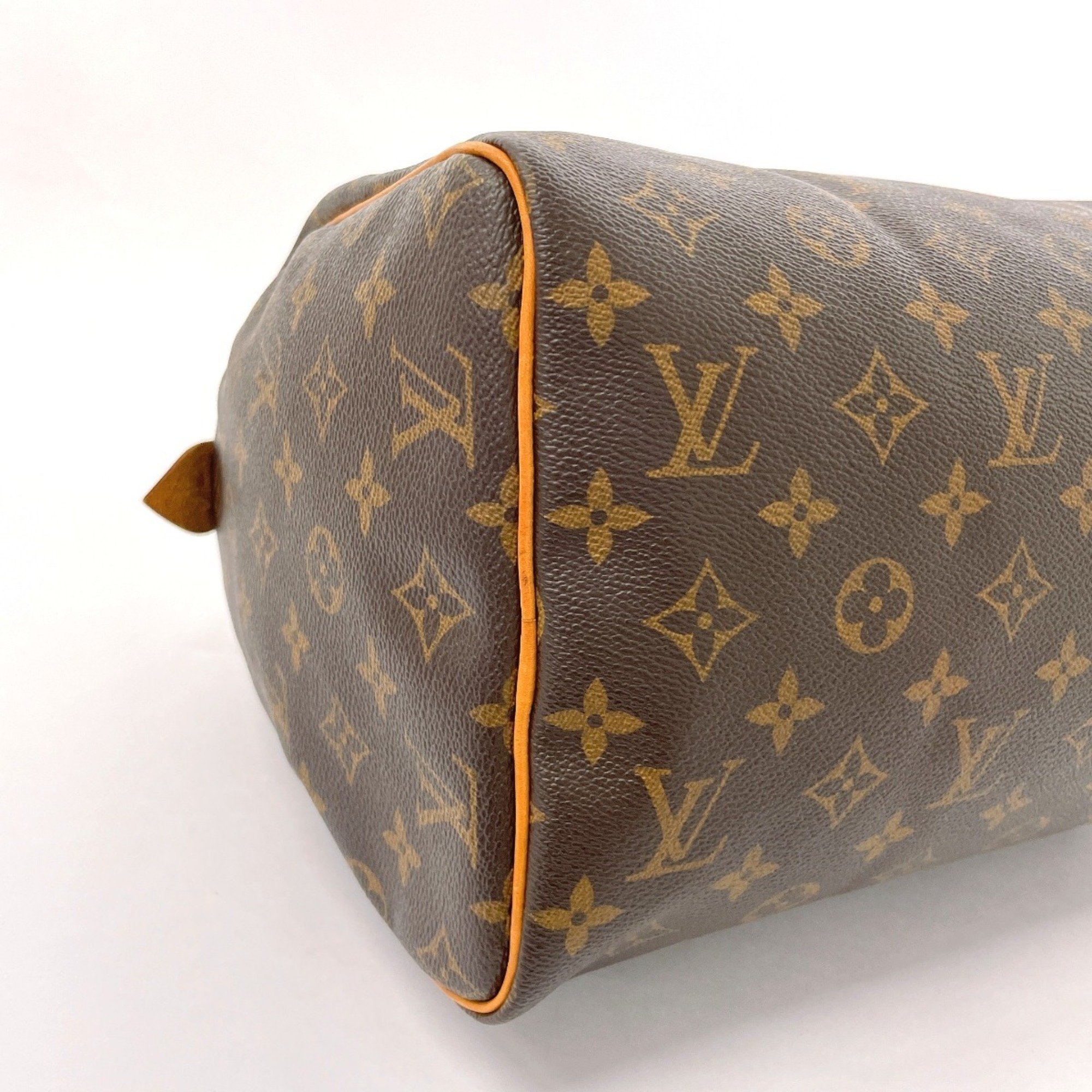 LOUIS VUITTON Speedy 30 M41526 Handbag Monogram Canvas/Nubuck Leather Brown Women's