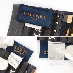 LOUIS VUITTON Louis Vuitton Bandeau LV World M70853 Scarf Muffler Silk Brown Women's