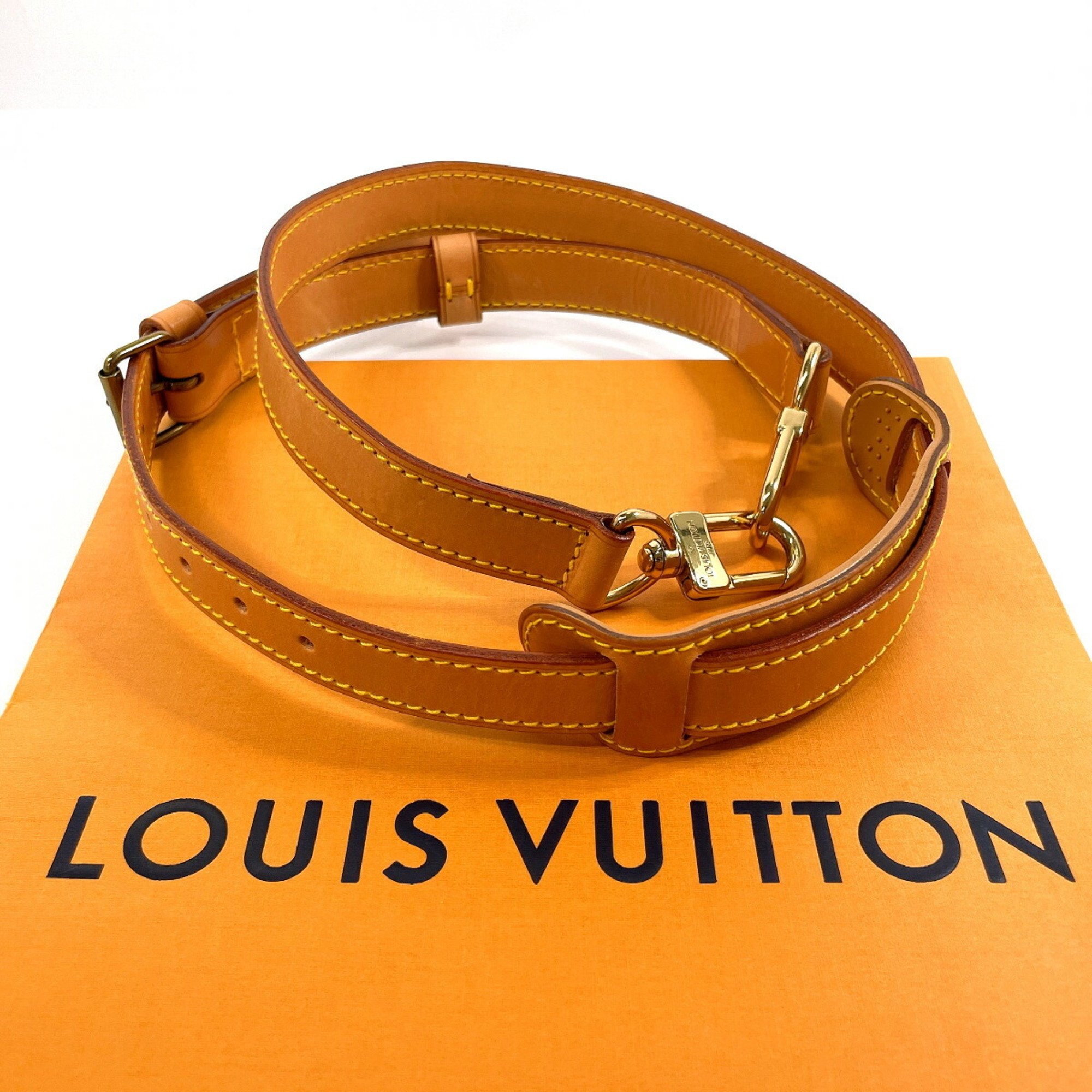 LOUIS VUITTON Shoulder Strap for Louis Vuitton Keepall Bandouliere, Tanned Leather, Beige, Unisex