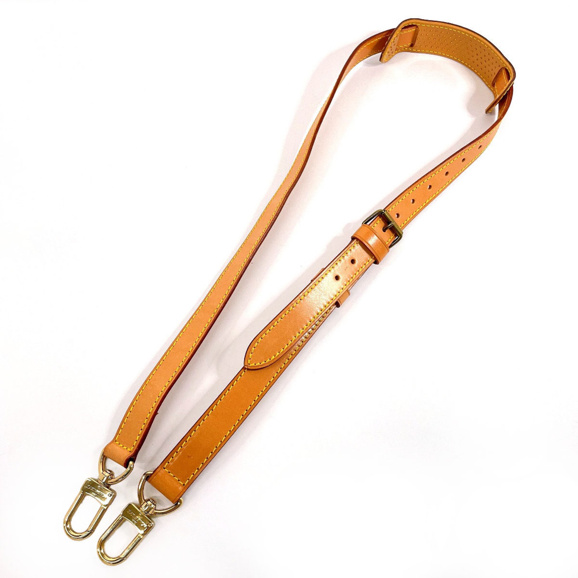 LOUIS VUITTON Shoulder Strap for Louis Vuitton Keepall Bandouliere, Tanned Leather, Beige, Unisex