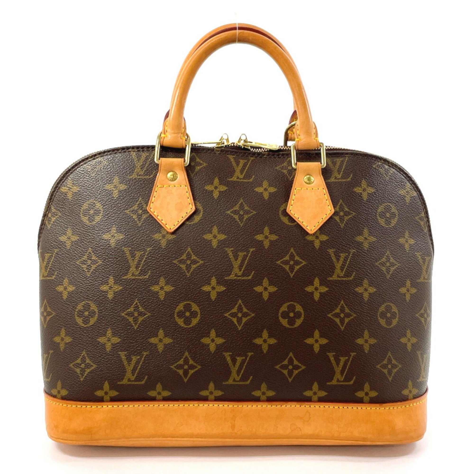 LOUIS VUITTON Alma M51130 Handbag Monogram Canvas/Nubuck Leather Brown Women's