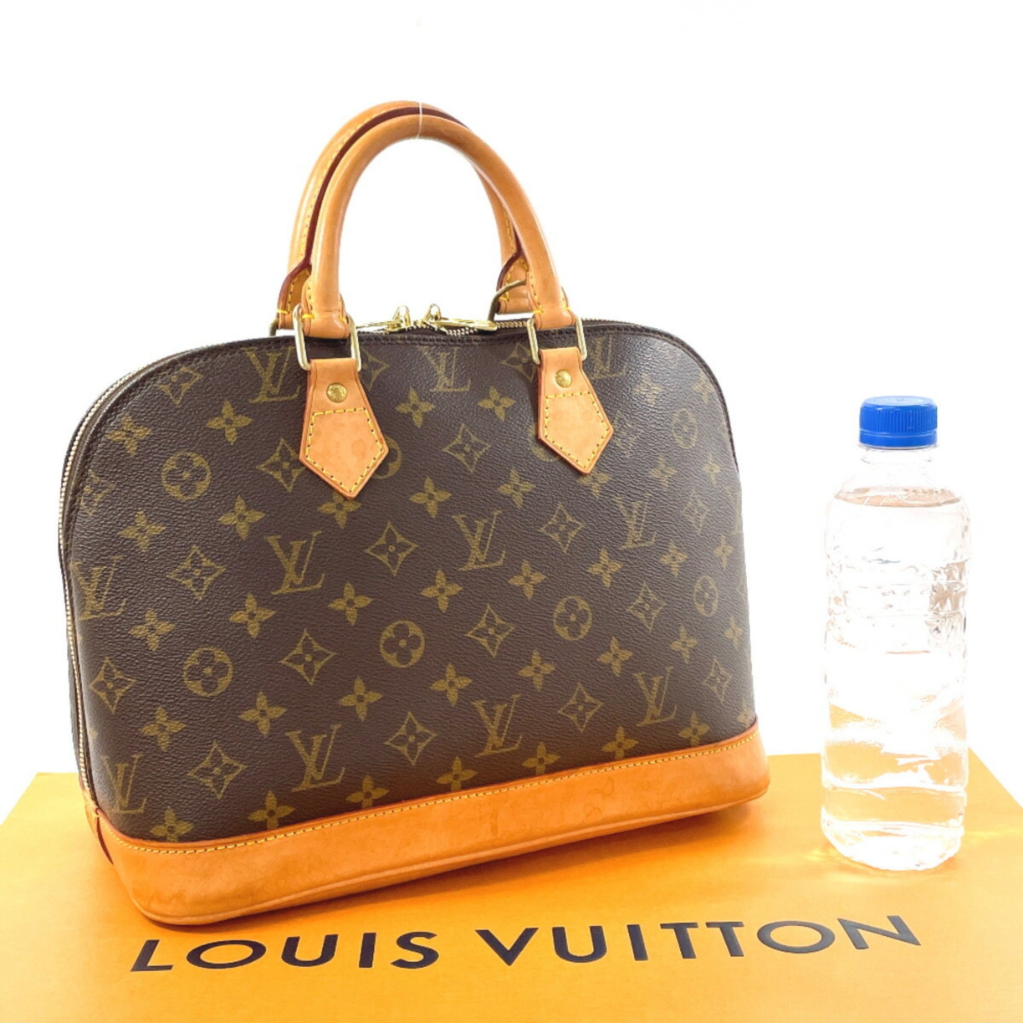 LOUIS VUITTON Alma M51130 Handbag Monogram Canvas/Nubuck Leather Brown Women's