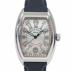 Franck Muller Conquistador Men's Automatic Watch SS Rubber Strap 8005SC Mechanical Tonneau Shape