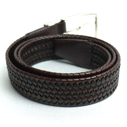 LOUIS VUITTON Louis Vuitton Santur Pont Neuf Braided Belt Brown M0372 Men's